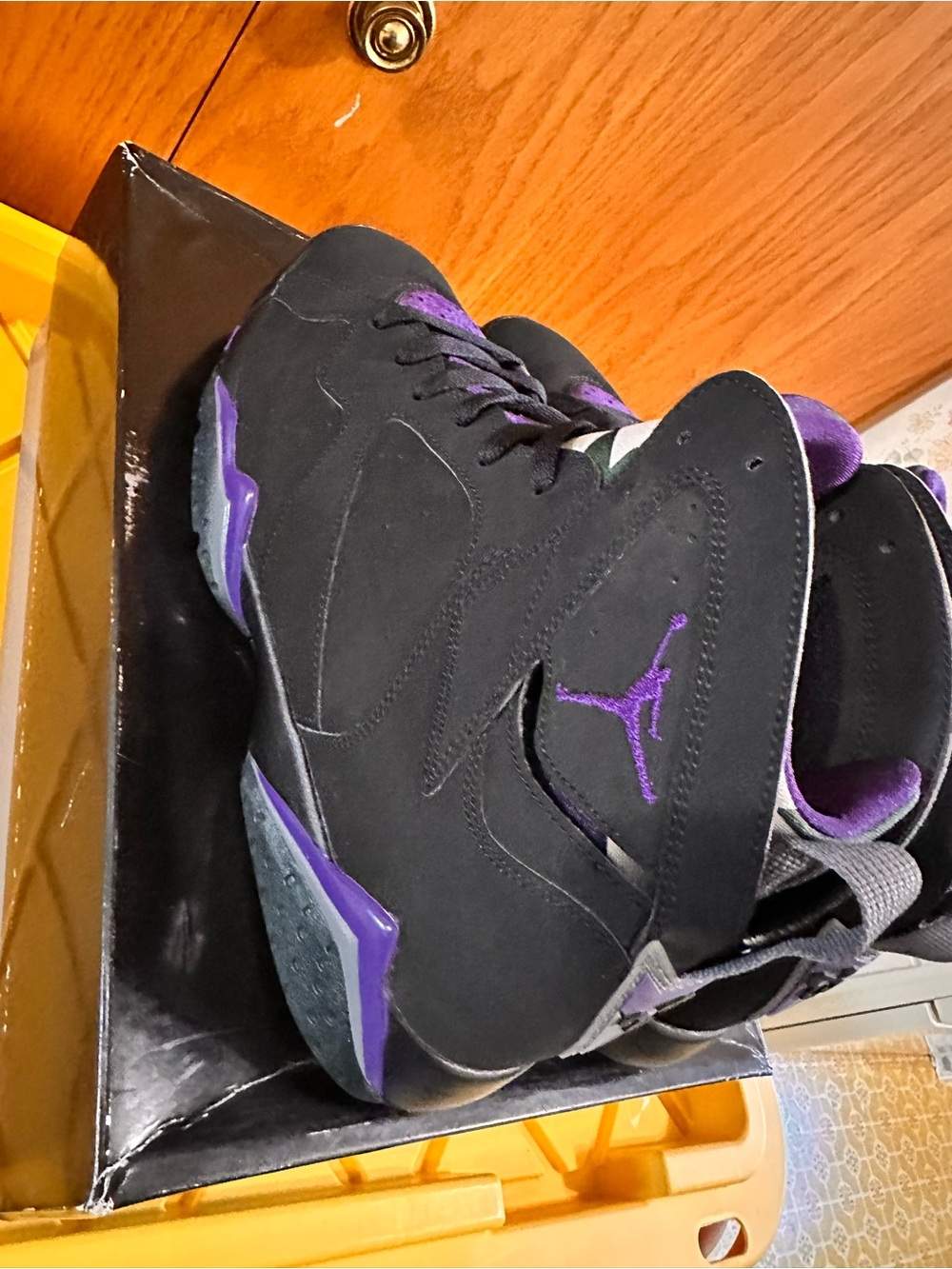 Size 13 - Air Jordan 7 Retro PE Ray Allen Black Purple EUR 47.5 CM 31 - Picture 8 of 13